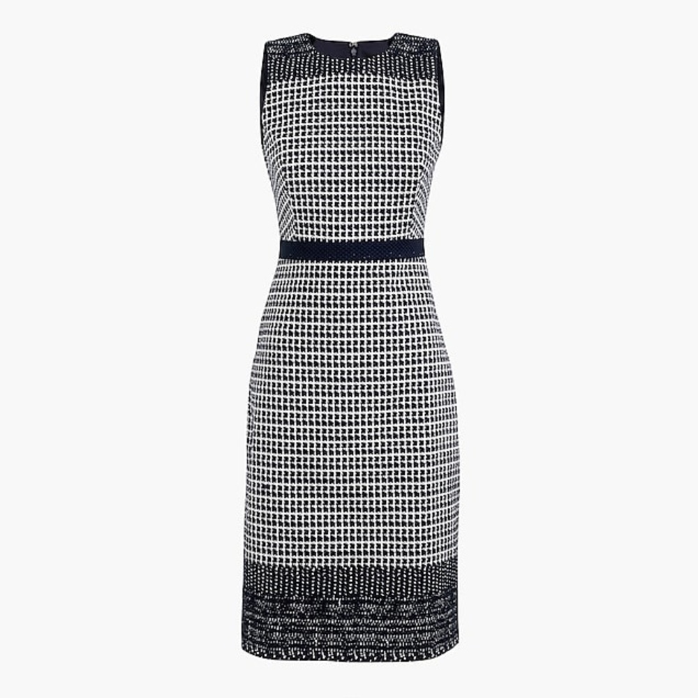 J Crew navy tweed dress, 6P, NEW!